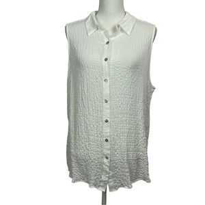 Jane + Delancey Women’s Swimsuit Cover Up Sz 1X Button Front Gauze Waffle Like